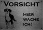 Preview: Edelstahl Warnschild Entlebucher Sennenhund VORSICHT Hier wache ich!
